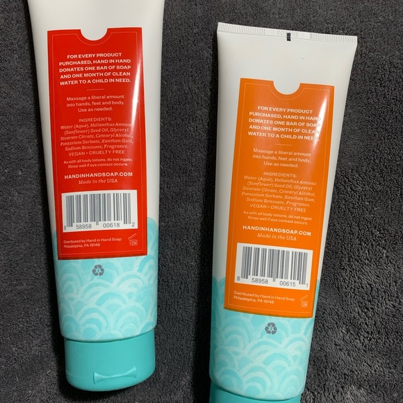 HAND IN HAND Vegan Palm Oil Free Body Lotion Lot of 2 Orange Blossom & Sea Salt - Picture 2 of 2